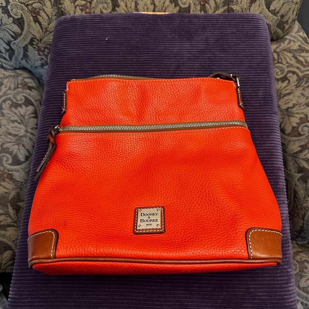 Dooney & Bourke Orange Leather Crossbody Bag